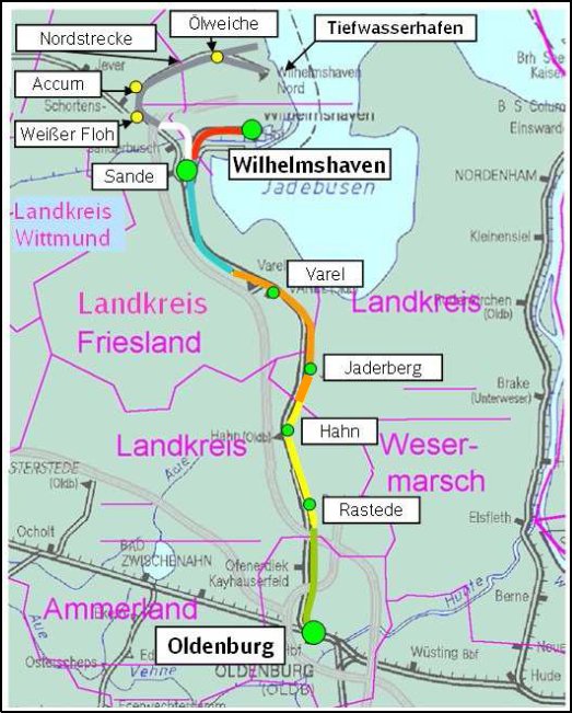 Ausbau der Bahnstrecke Oldenburg Wilhelmshaven